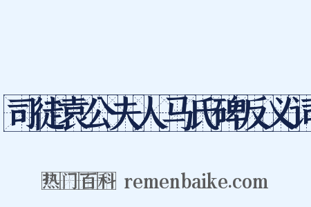 司徒袁公夫人马氏碑反义词是什么意思的图片